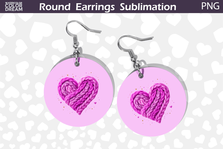 Heart Latch Hook Round Earrings | Heart Valentine Earrings
