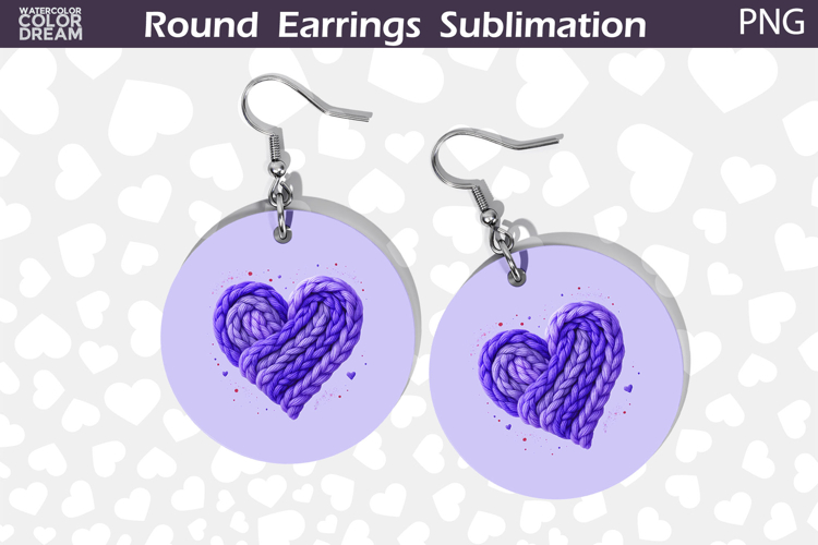 Heart Latch Hook Round Earrings | Heart Valentine Earrings