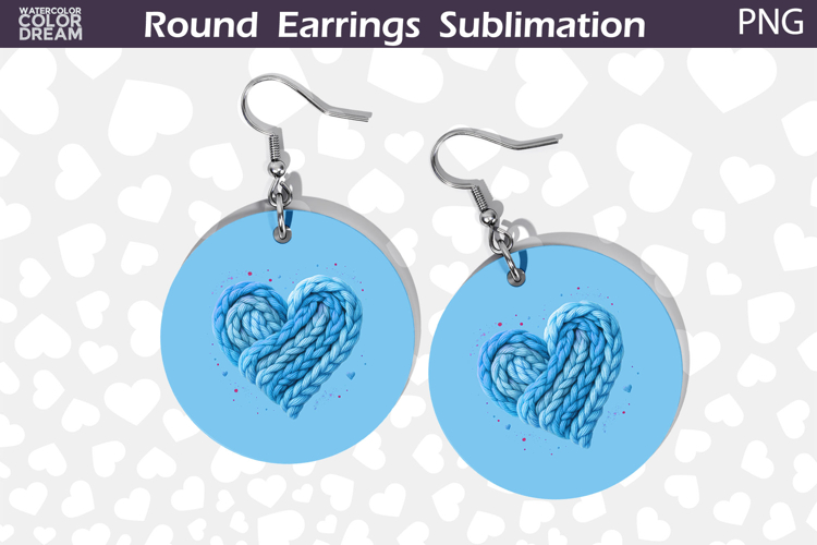 Heart Latch Hook Round Earrings | Heart Valentine Earrings