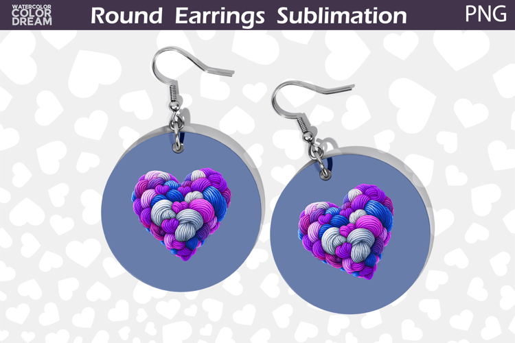 Heart Latch Hook Round Earrings | Heart Valentine Earrings