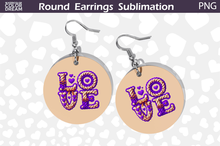 Love Round Earrings | Valentine Earrings