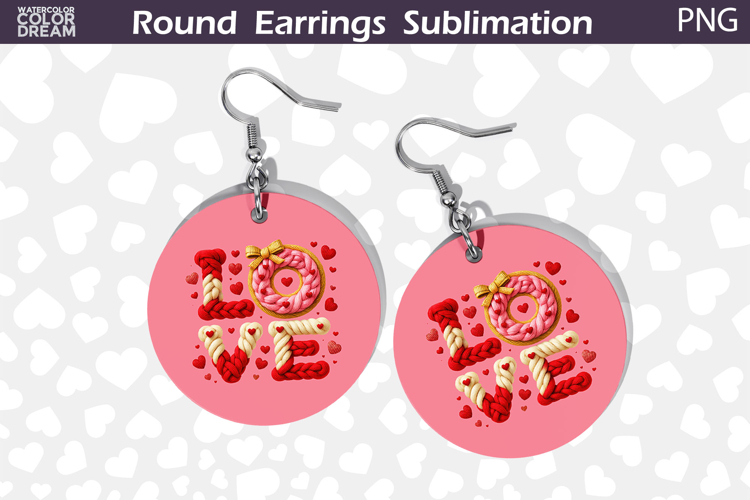 Love Round Earrings | Valentine Earrings