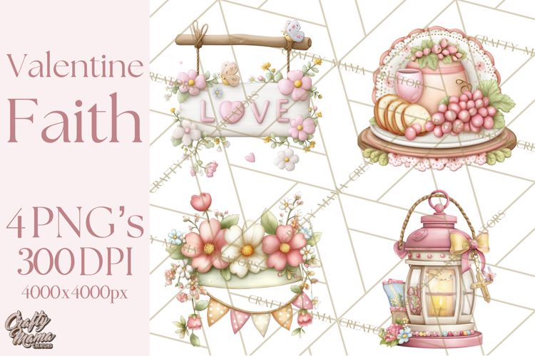 Christian Faith Clipart PNG, Angels Doves Lambs With Crosses