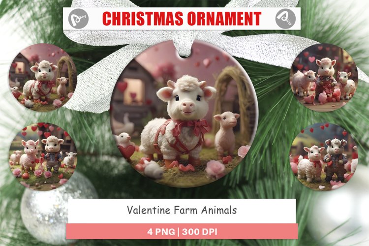Christmas Ornaments Valentine Farm Animals