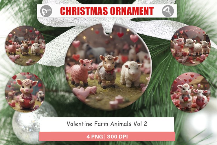 Christmas Ornaments Valentine Farm Animals