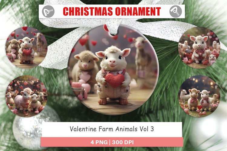 Christmas Ornaments Valentine Farm Animals
