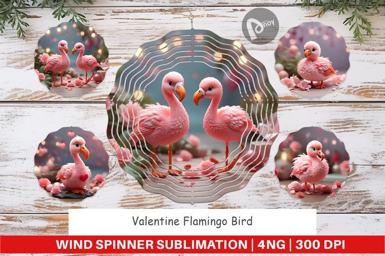 Wind Spinner Valentine Flamingo Bird