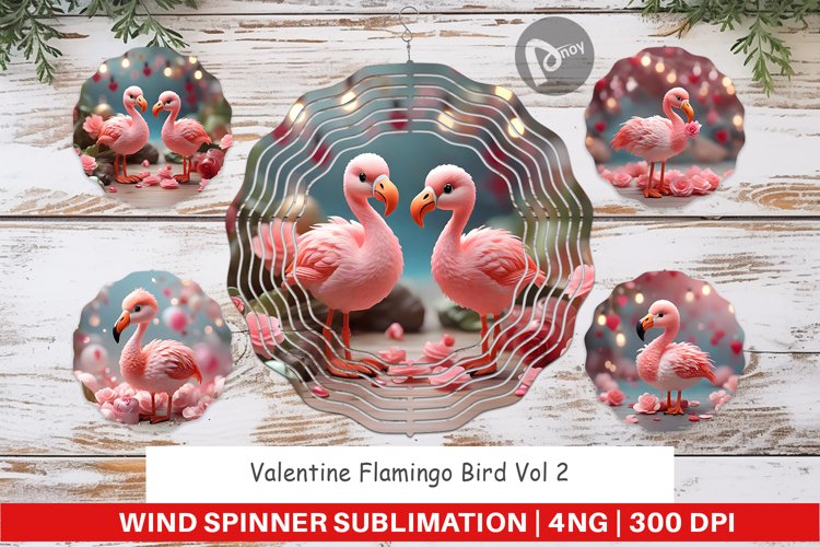 Wind Spinner Valentine Flamingo Bird