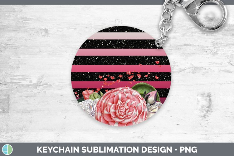 Valentine Floral Keychain Sublimation Keyring Designs