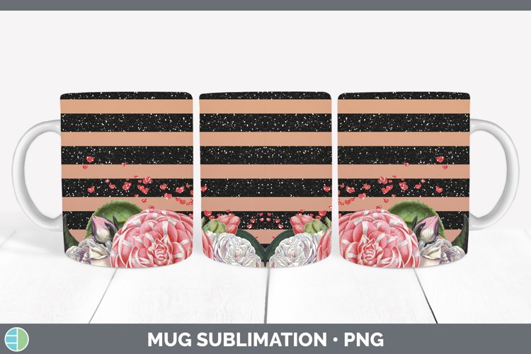 Valentine Floral Mug Wrap Sublimation Coffee Cup Designs
