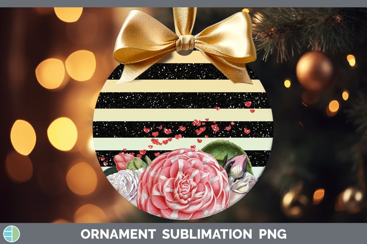 Valentine Floral Ornament Sublimation Bauble Designs