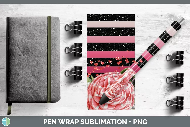 Valentine Floral Pen Wrap Sublimation Pen Designs