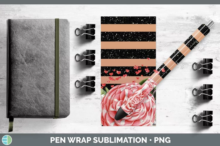 Valentine Floral Pen Wrap Sublimation Pen Designs
