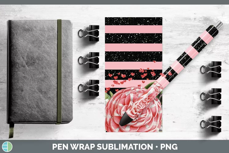 Valentine Floral Pen Wrap Sublimation Pen Designs