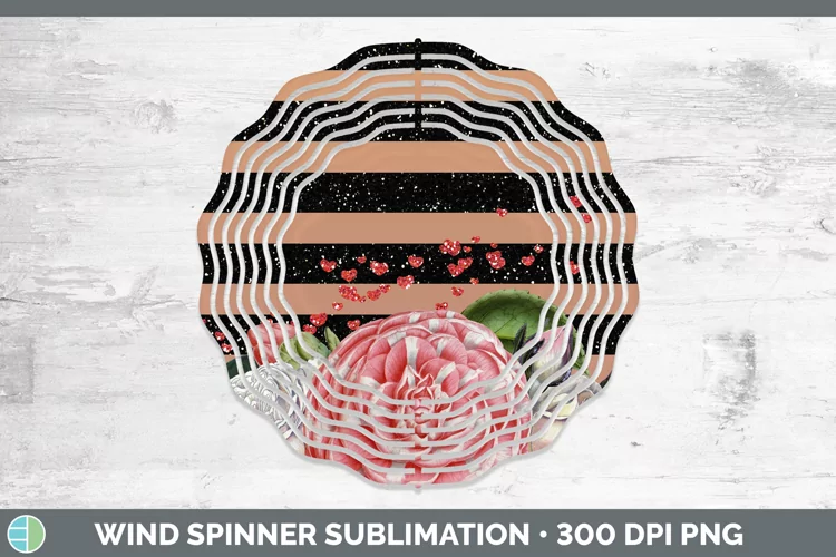 Valentine Floral Wind Spinner Sublimation Spinner Designs