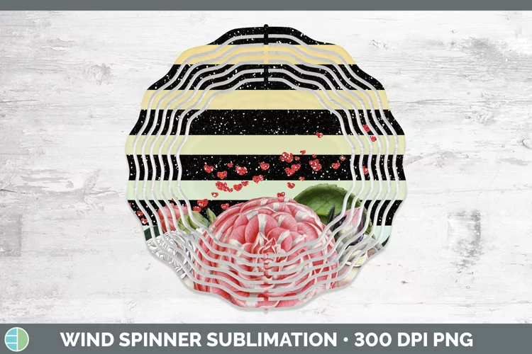Valentine Floral Wind Spinner Sublimation Spinner Designs
