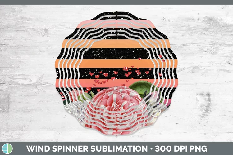 Valentine Floral Wind Spinner Sublimation Spinner Designs