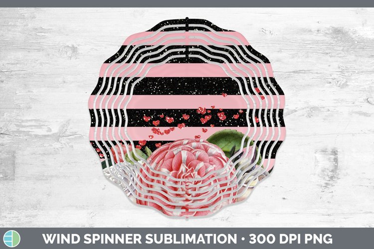 Valentine Floral Wind Spinner Sublimation Spinner Designs