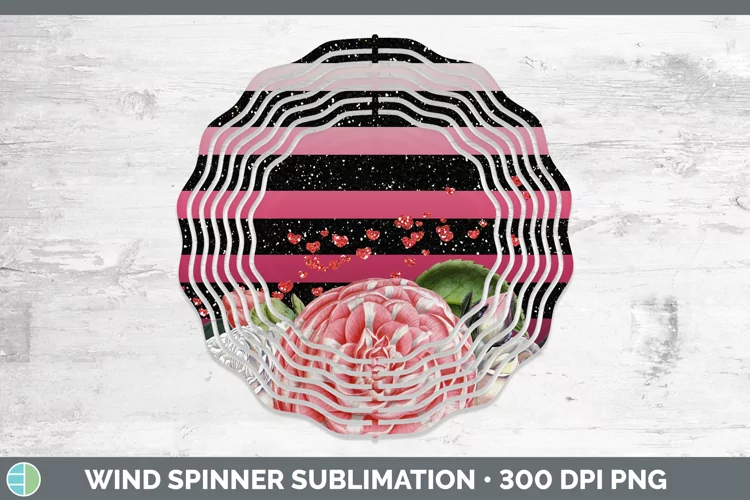 Valentine Floral Wind Spinner Sublimation Spinner Designs