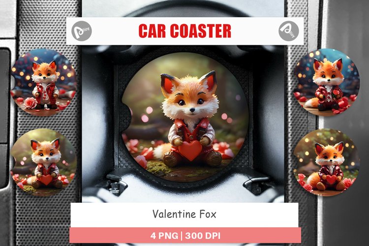 Car Coaster Valentine Fox