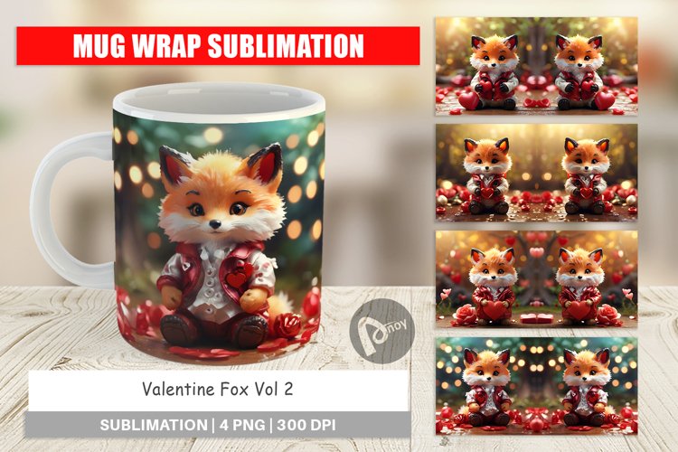 Mug sublimation design Valentine Fox