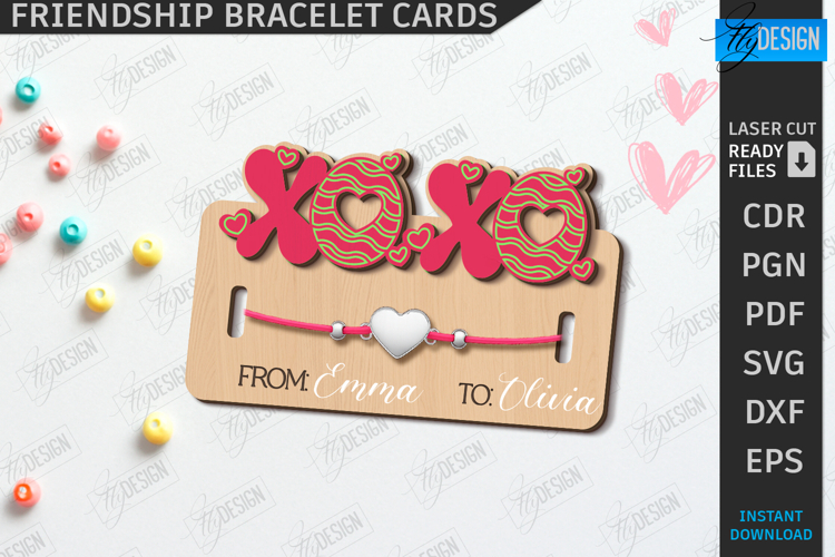 Wooden Bracelet Card Laser Cut|Bracelet Holder|Romantic Gift