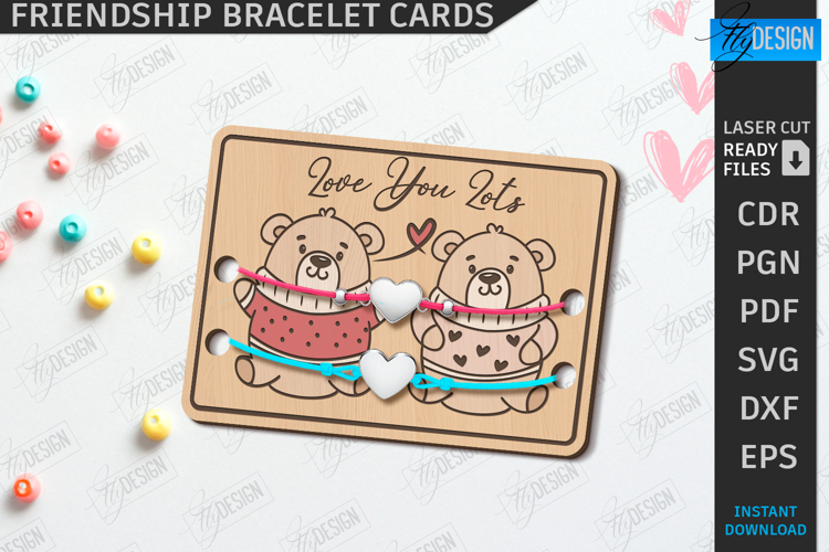 Wooden Bracelet Card Laser Cut|Bracelet Holder|Romantic Gift