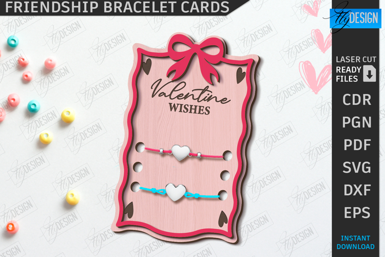Wooden Bracelet Card Laser Cut|Bracelet Holder|Romantic Gift