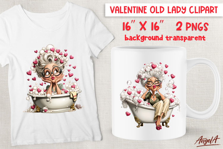 Single Valentine clipart Anti valentine Cute lady in bathtub