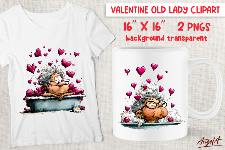 Single Valentine clipart Anti valentine Cute lady bath time