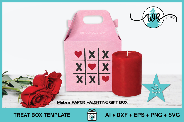 Valentine Gift Box SVG | Valentine Treat Box Cut File