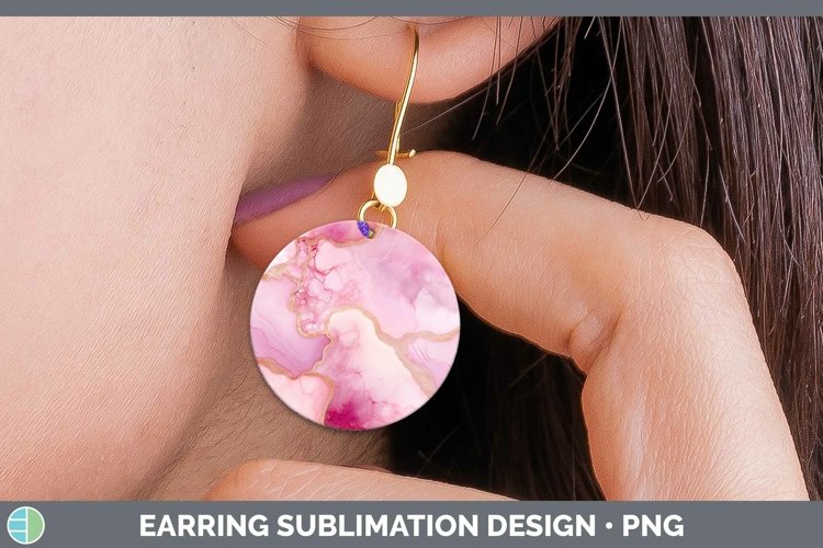 Valentine Geode Round Earrings Sublimation Earrings Designs