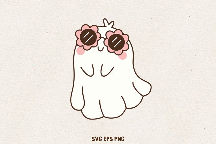 Cute Ghost Illustration | Kawaii Love Spirit Clipart SVG PNG