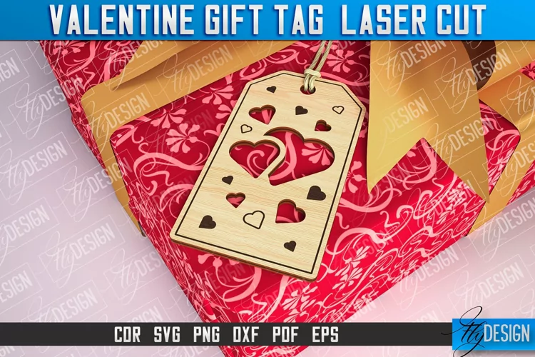 Valentines Gift Tag Laser Cut |Valentine's day Tag Laser Cut