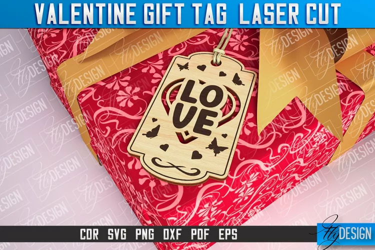 Valentines Gift Tag Laser Cut |Valentine's day Tag Laser Cut