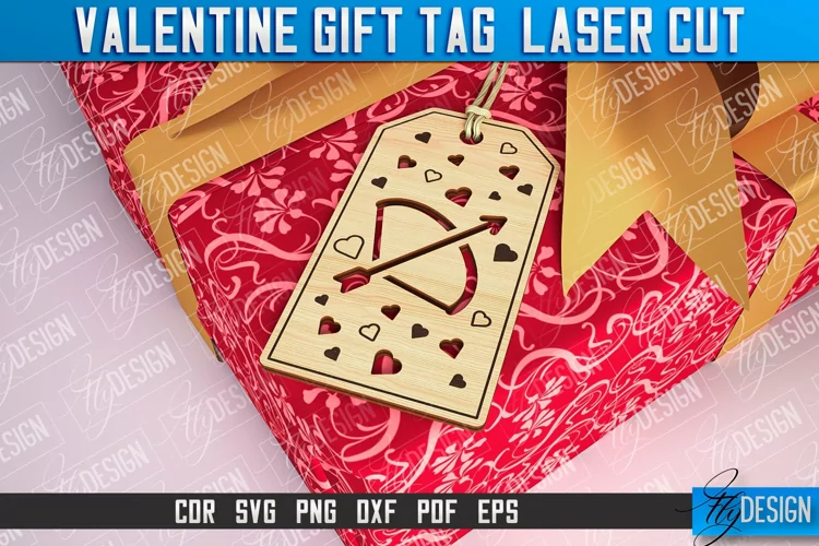 Valentines Gift Tag Laser Cut |Valentine's day Tag Laser Cut