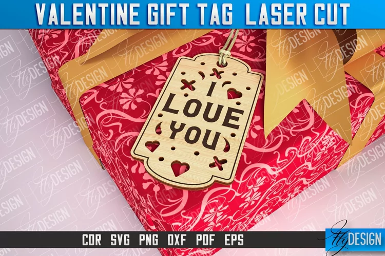 Valentines Gift Tag Laser Cut |Valentine's day Tag Laser Cut