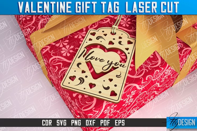 Valentines Gift Tag Laser Cut |Valentine's day Tag Laser Cut
