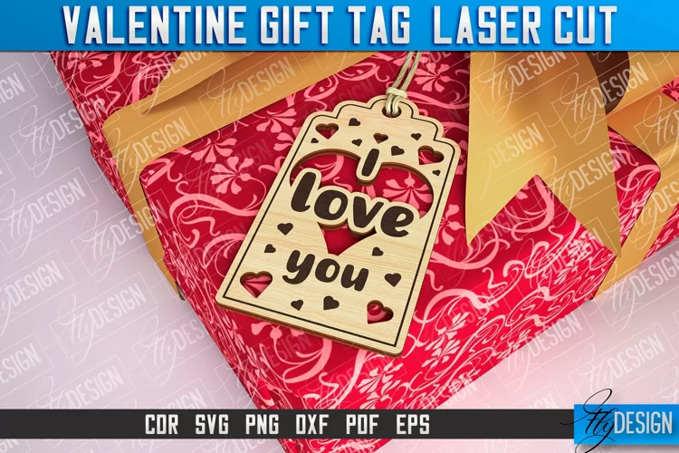 Valentines Gift Tag Laser Cut |Valentine's day Tag Laser Cut