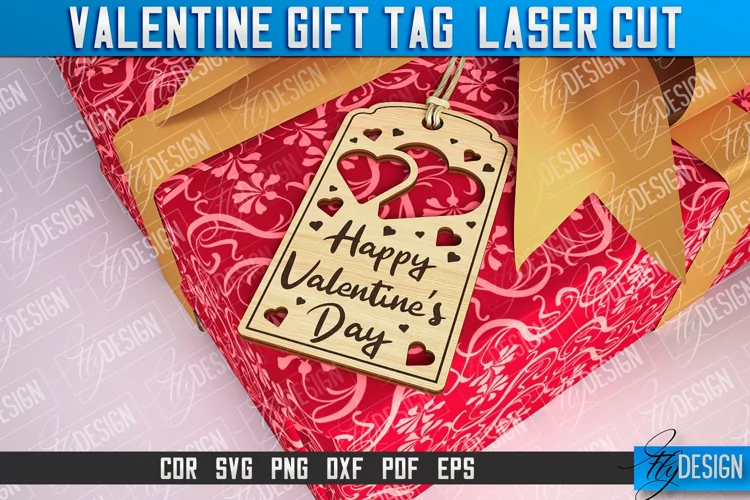 Valentines Gift Tag Laser Cut |Valentine's day Tag Laser Cut