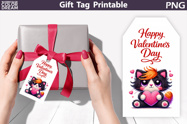 Happy Valentines Day Gift Tag | Junk Journal Card