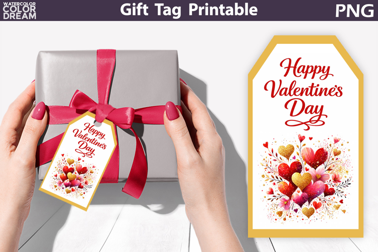 Happy Valentines Day Gift Tag | Junk Journal Card