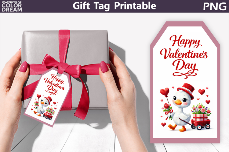 Happy Valentines Day Gift Tag | Junk Journal Card