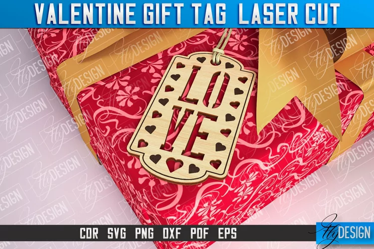 Valentines Gift Tag Laser Cut |Valentine's day Tag Laser Cut