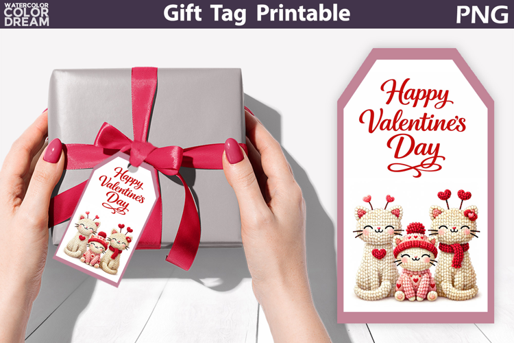 Happy Valentines Day Gift Tag | Junk Journal Card
