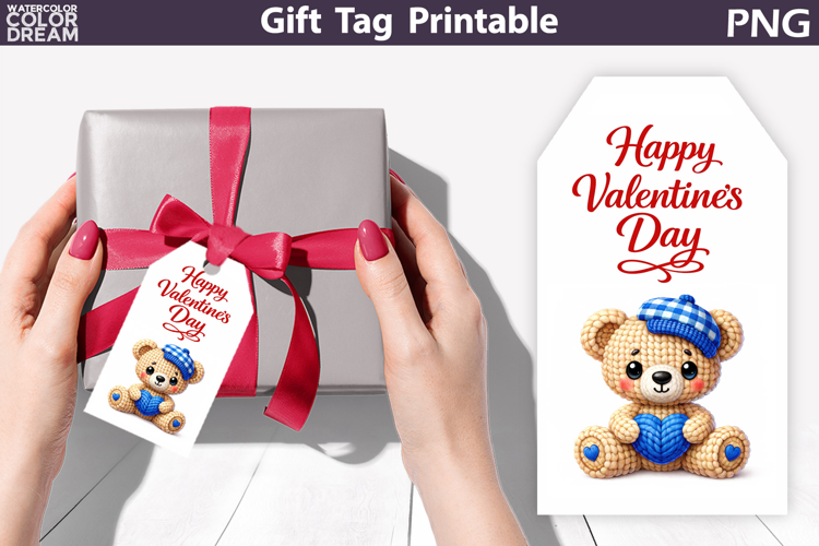 Happy Valentines Day Gift Tag | Junk Journal Card