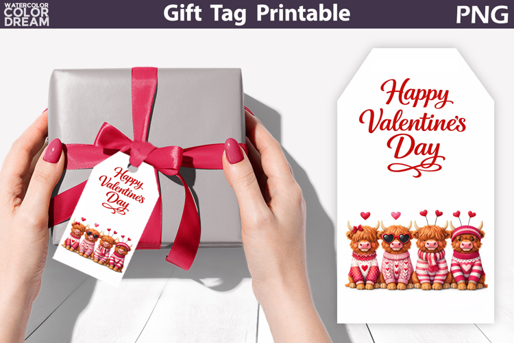 Happy Valentines Day Gift Tag | Junk Journal Card