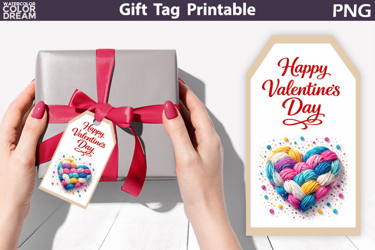 Happy Valentines Day Gift Tag | Junk Journal Card