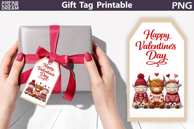 Happy Valentines Day Gift Tag | Junk Journal Card