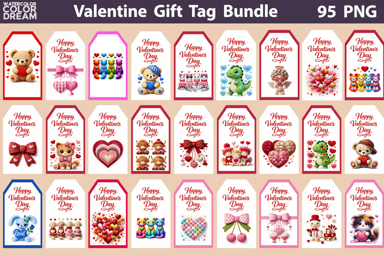 Valentine Gift Tag Bundle | Junk Journal Card